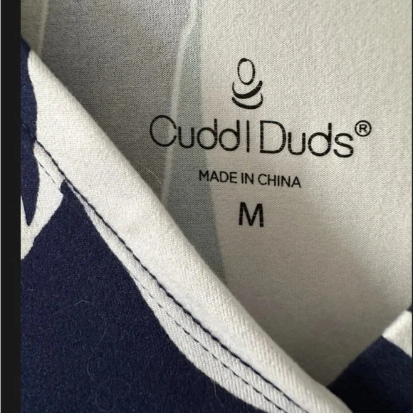 Cuddl Duds Flexwear Short Sleeve Jumpsuit Floral Navy Multicolored Sz M - Picture 2 of 7